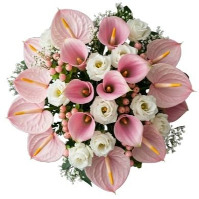 Bouquet of Calla Lily with Anthurium and Lisianthus