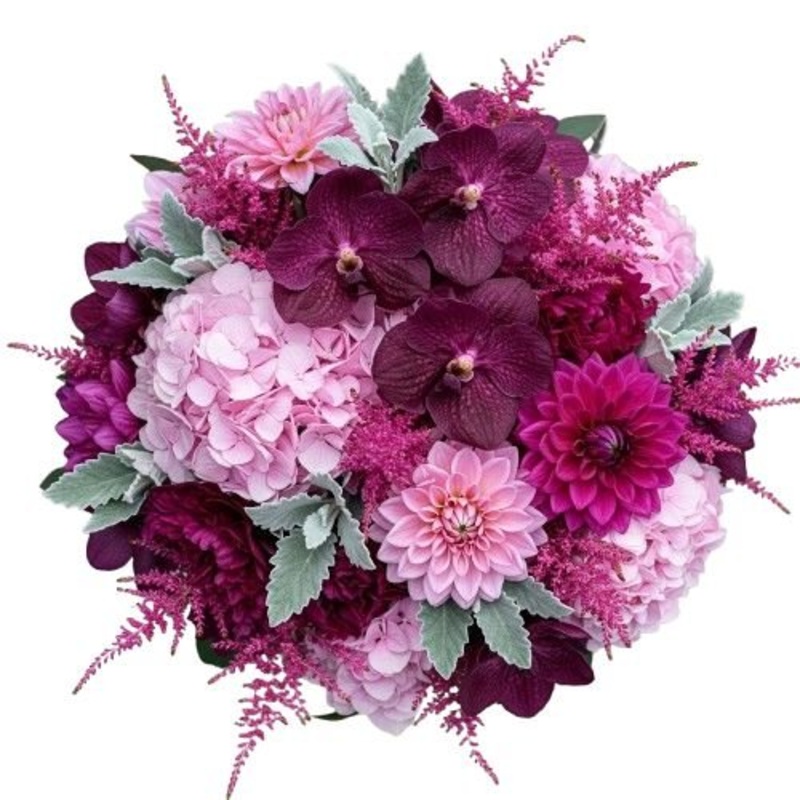 Charming Bouquet of Vanda Orchid and Luxury Dahlia