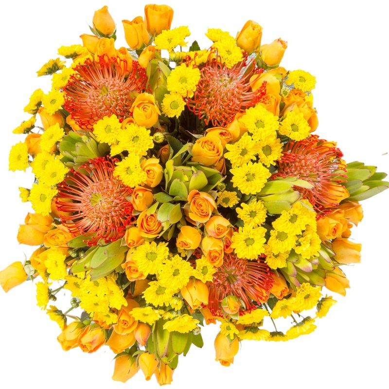 Vibrant Yellow and Orange Exotic Bouquet