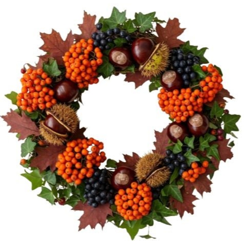 A Charming Orange Autumn Wreath