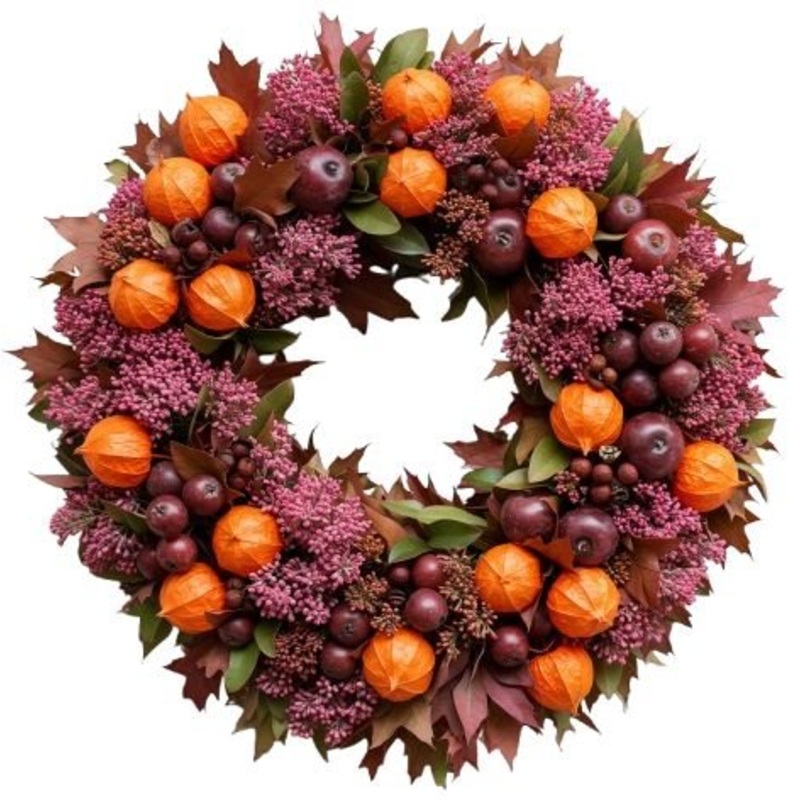 Amber Glow Harvest Door Ring-36cm  (14 inch) & 42cm (16 inch) & 51cm (21 inch)