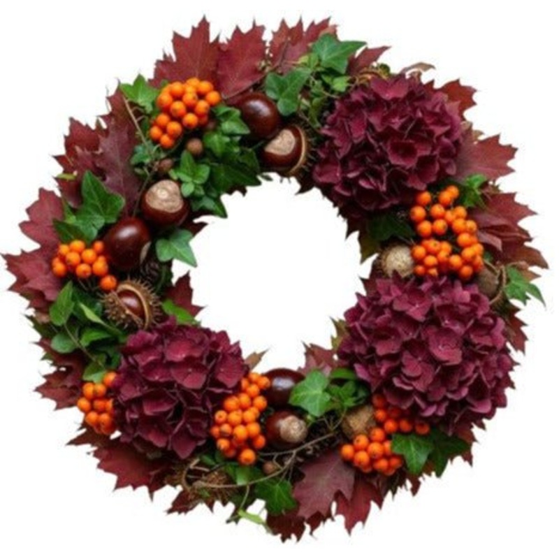 Crimson Twilight Garden Charm Wreath