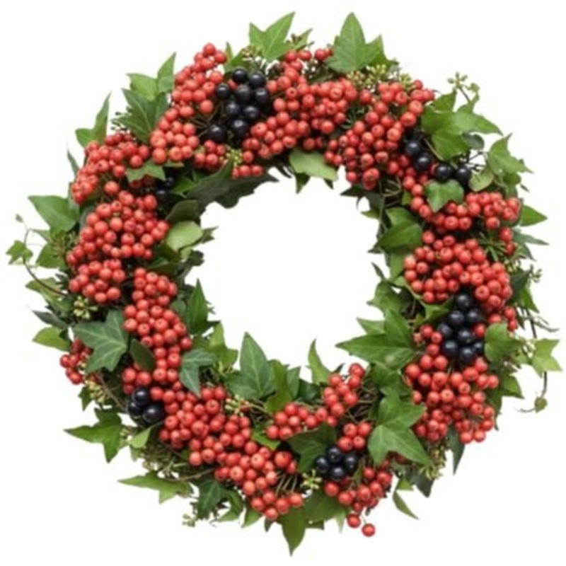 Dried Pink Pepperberries with Hedera Wreath