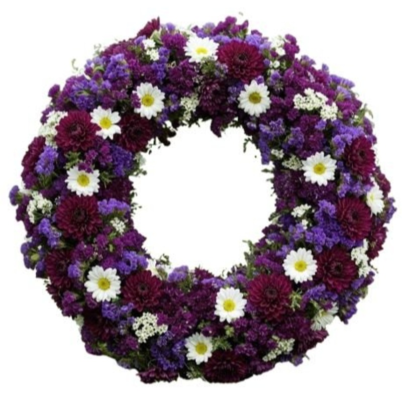 Harmony in Burgundy and Purple Bloom Wreath