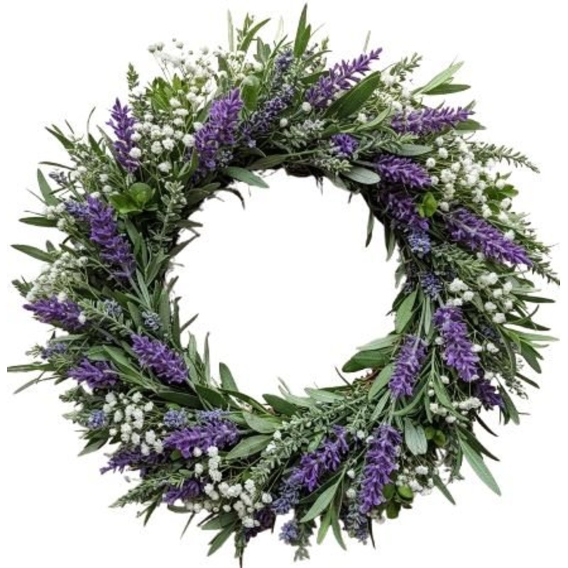 Lavender and Gypsophila and Greenery Door Wreath