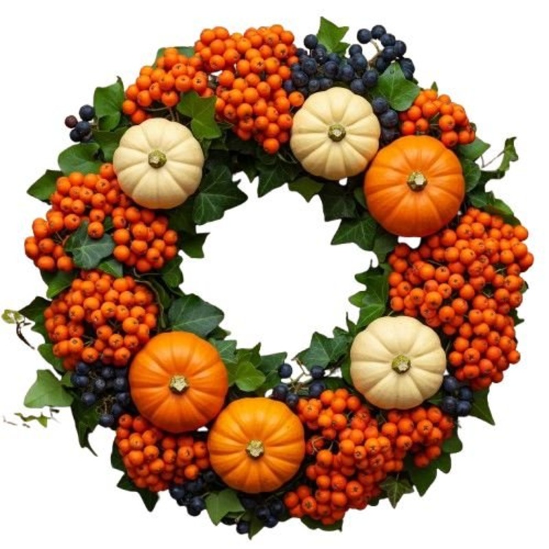 Pumpkin Patch Berry Wreath-36cm  (14 inch) & 42cm (16 inch) & 51cm (20 inch)
