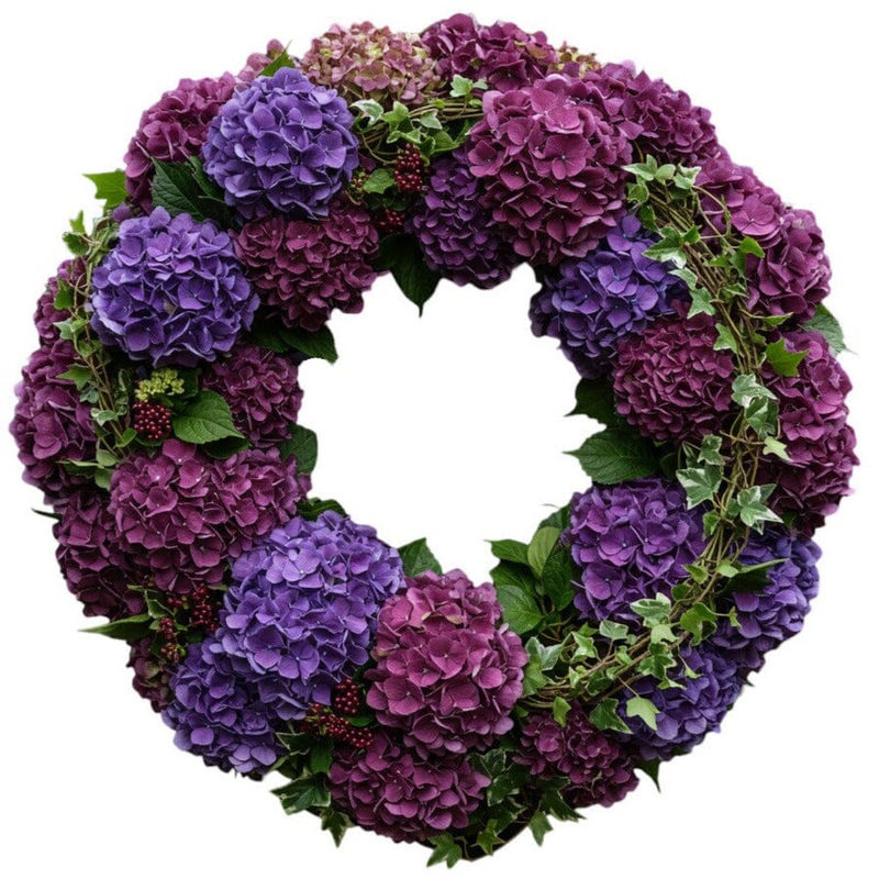 Purple Palete Hydrangea Door Wreath
