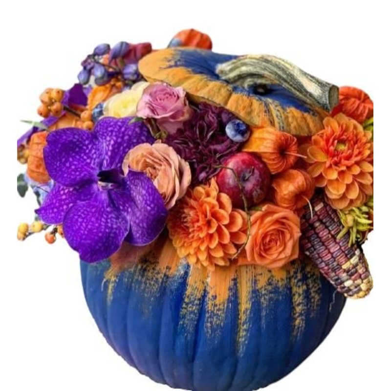 Royal Blue Pumpkin Arrangement