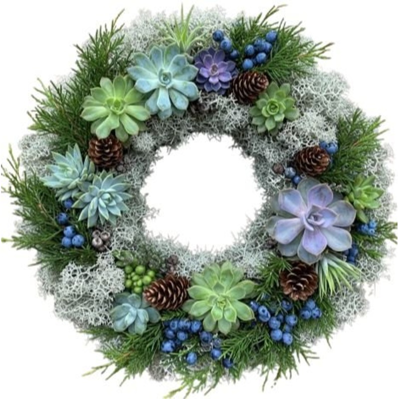 Succulent and Berries Wreath-30cm (12inch) & 36cm  (14inch) & 42cm (16inch) & 52cm (21inch)