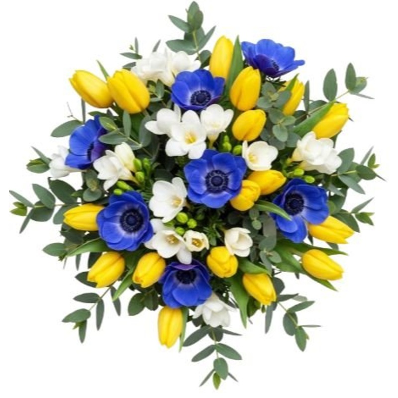 Yellow Tulips & Anemone Bouquet