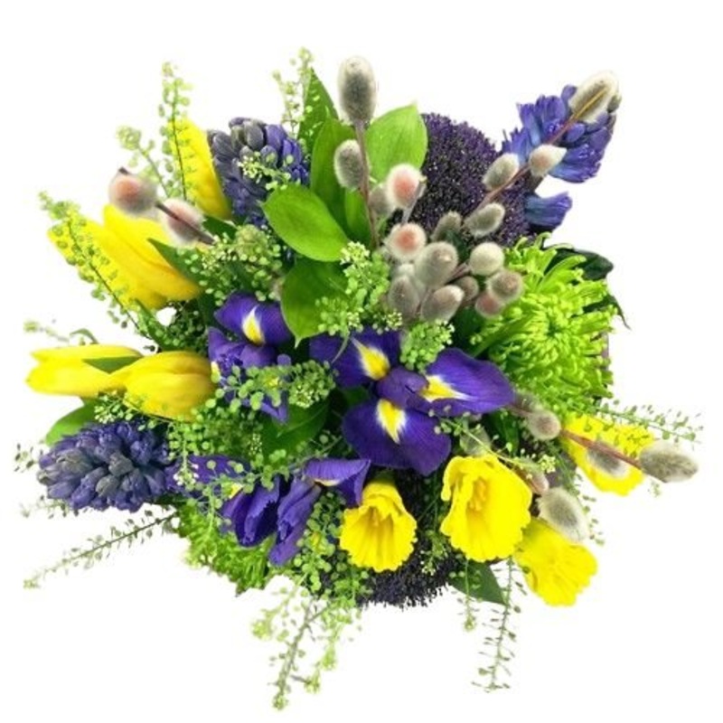 Aromatic Blue and Yellow Spring Bouquet