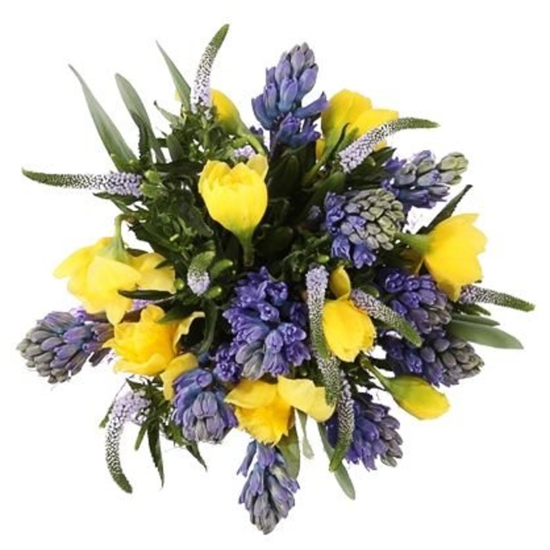 Blue and Yellow Lovely Spring Bouquet