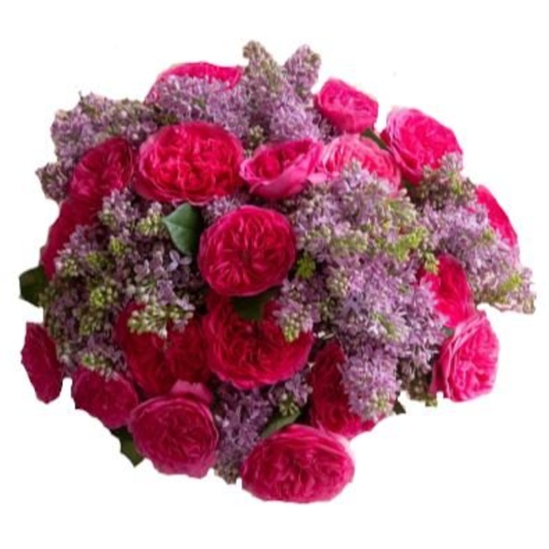 Bouquet of Lilac and Garden Spray Roses