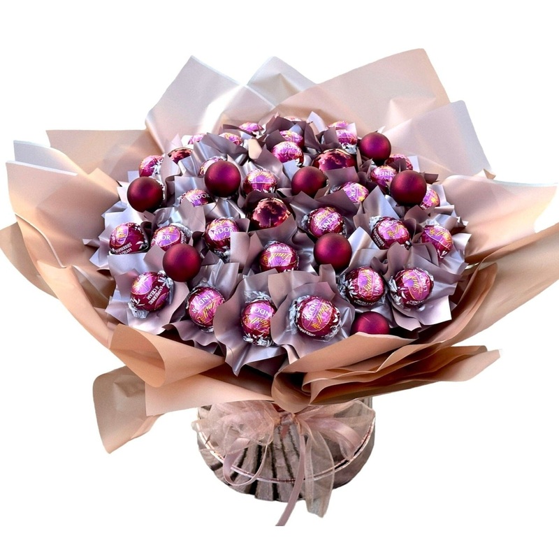 Christmas Rose Gold Chocolate Box with Baubles