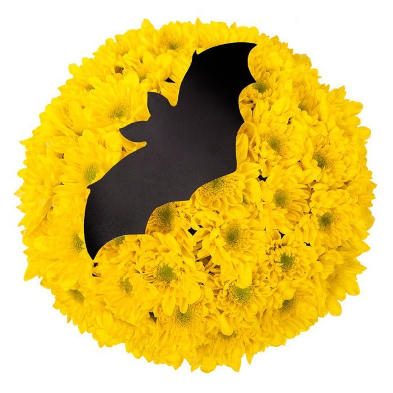 Chrysanthemum with Bat Halloween Bouquet