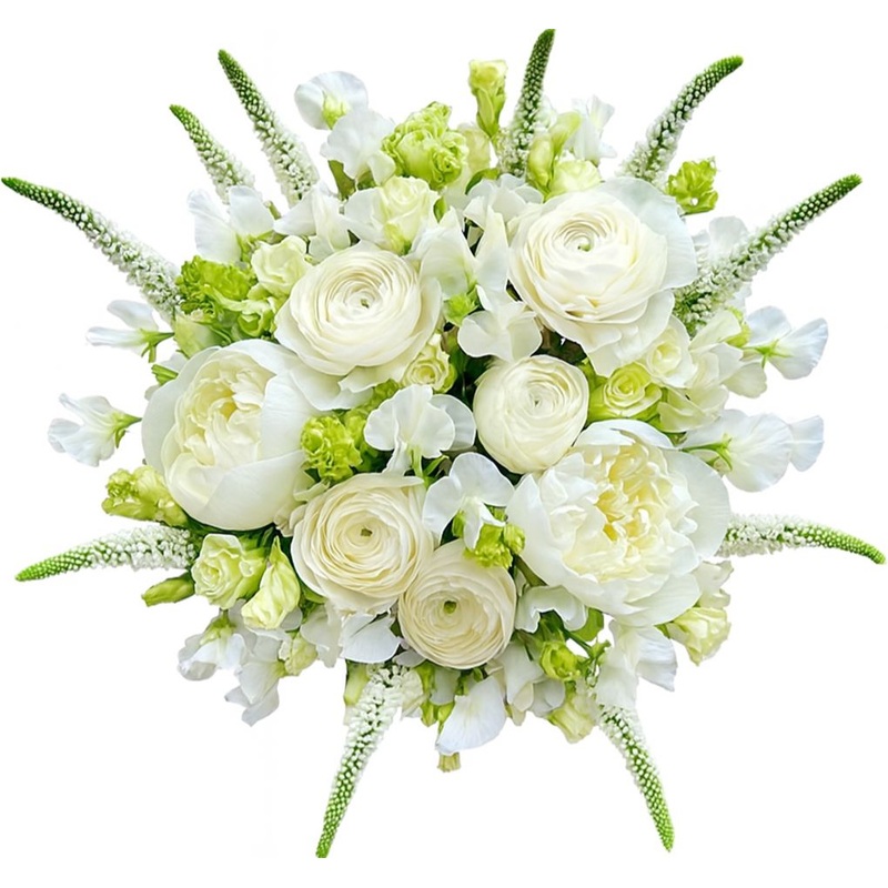 Pure Harmony in White Bouquet-Small (25 stems) & Medium (30 stems) & Regular (35 stems) & Large (40 stems) & Extra Large (50 stems) & Luxury (60 stems) & Glamour (70 stems) & Exclusive Glamour (85 stems) & Premium (100 stems)