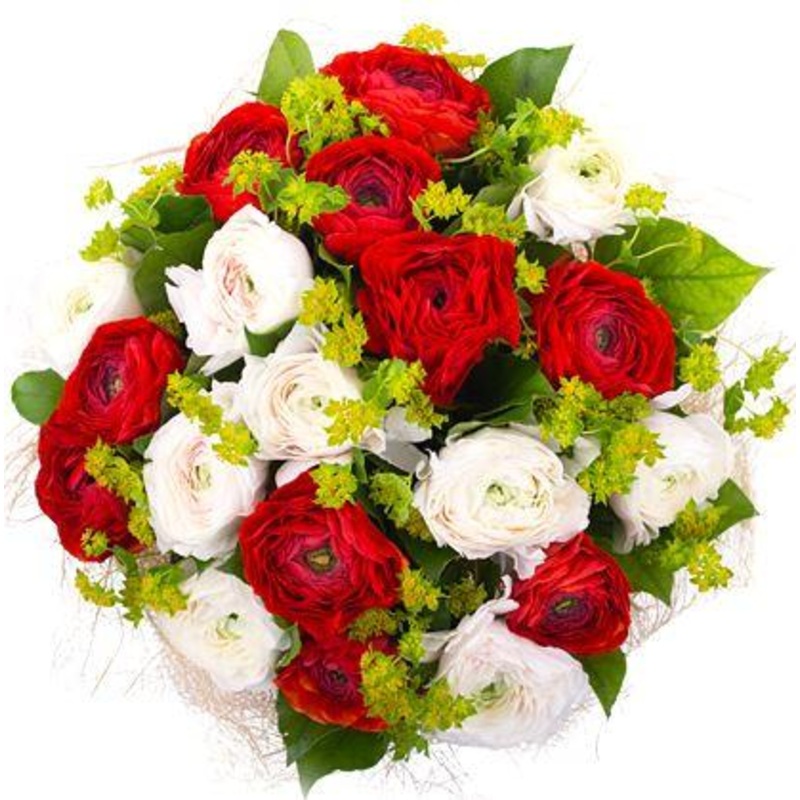 Red & White Ranunculus Bouquet