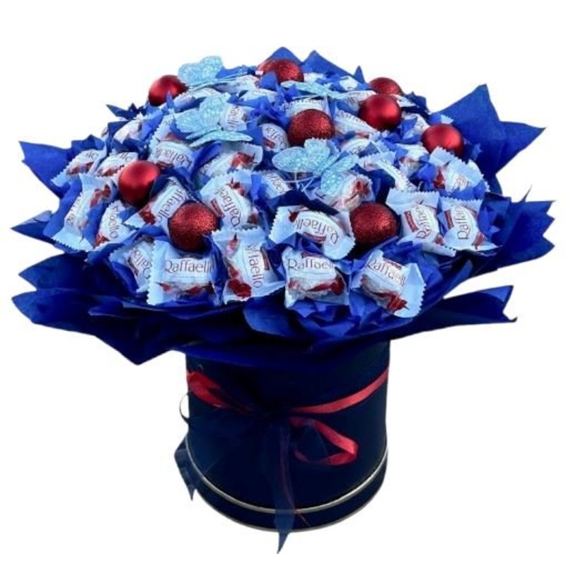 Xmas Chocolate Box with Butterflies and Baubles