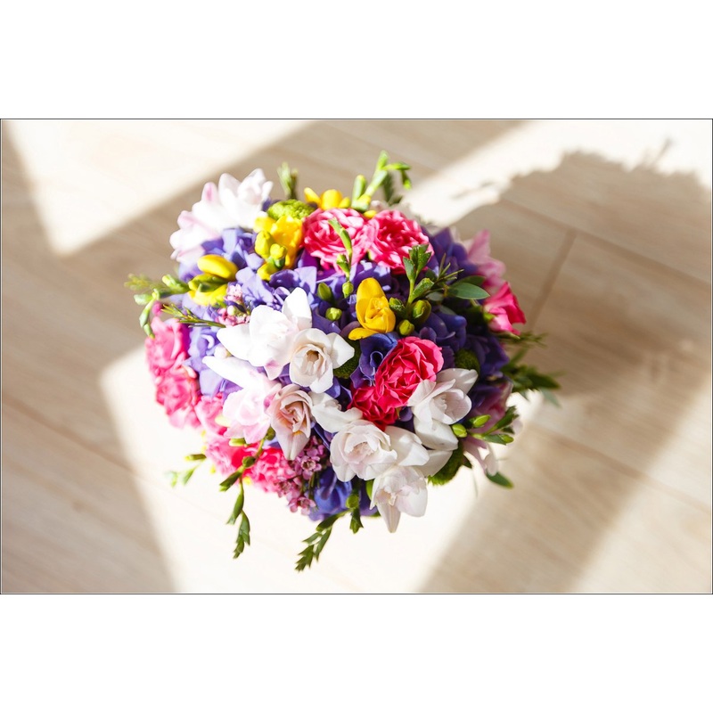 Rainbow bridal bouquet
