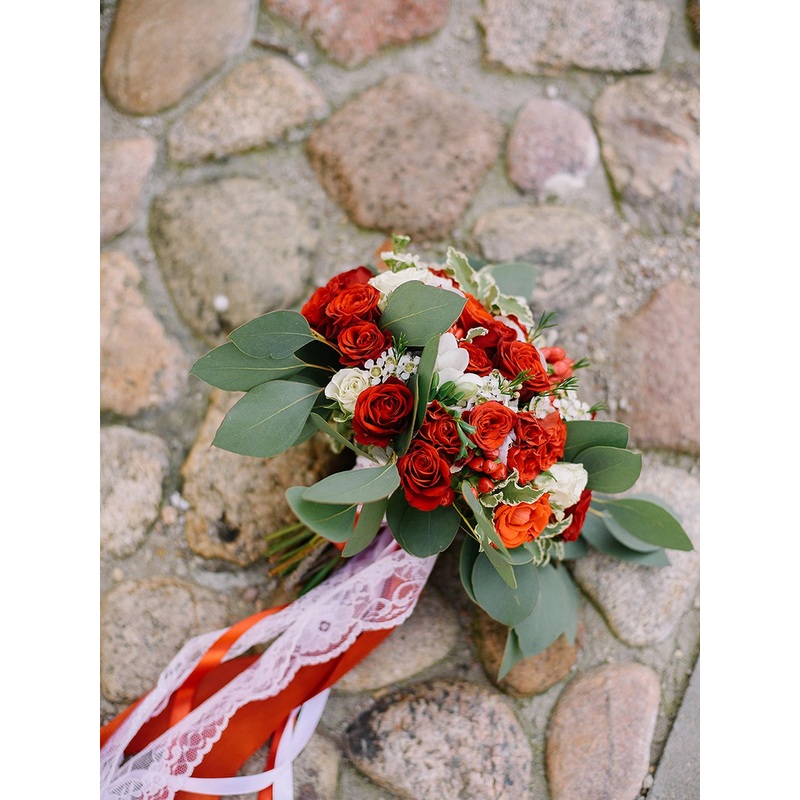 Red miraculous bridal bouquet