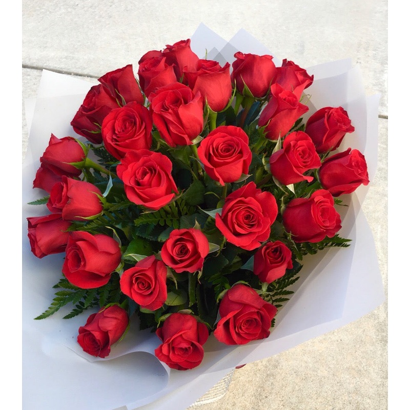 Three dozen red roses