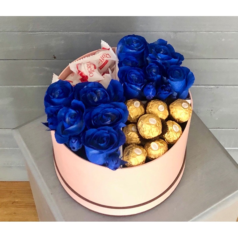 Flowers & candies in blue