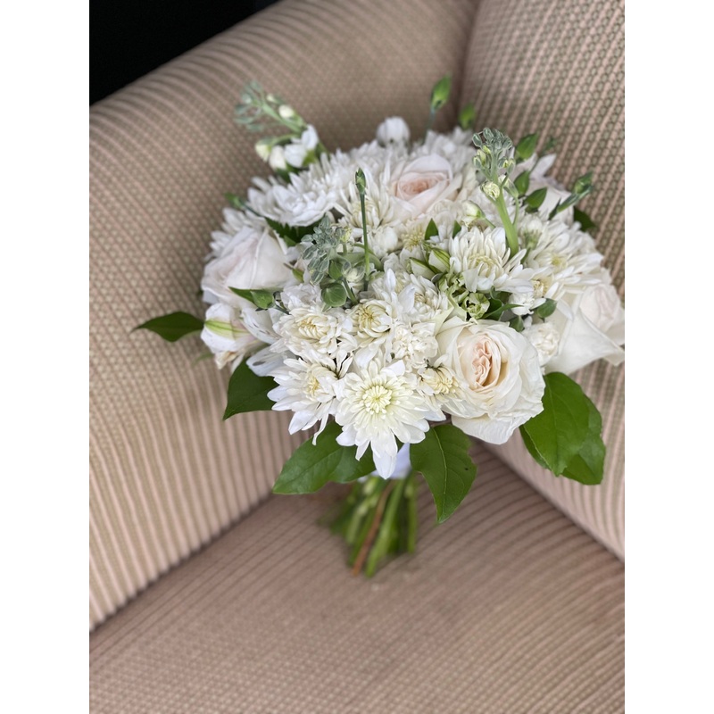 White prom bouquet