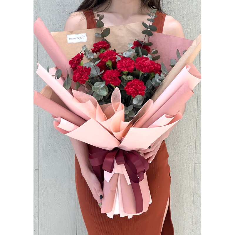 Crimson Red Carnations | Flower Bouquet