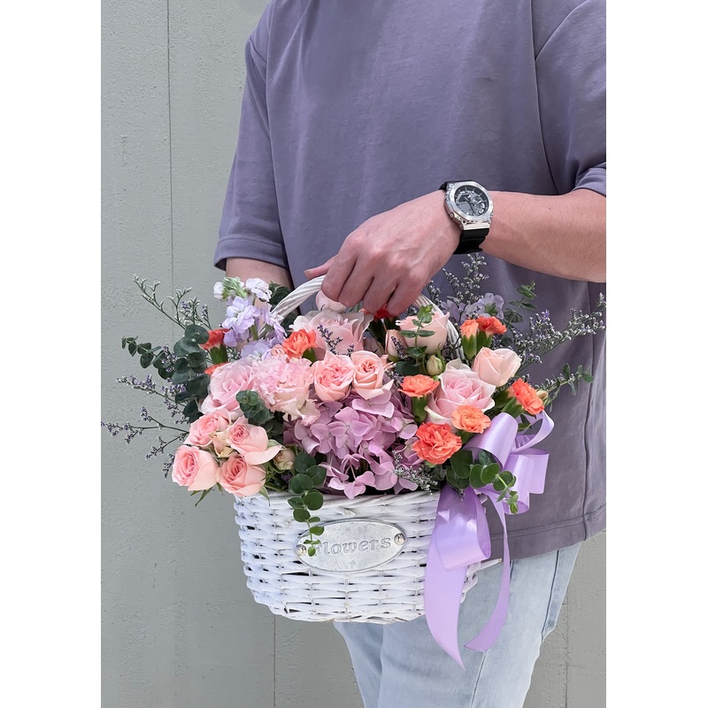 Pastel Picnic Basket | Flower Basket