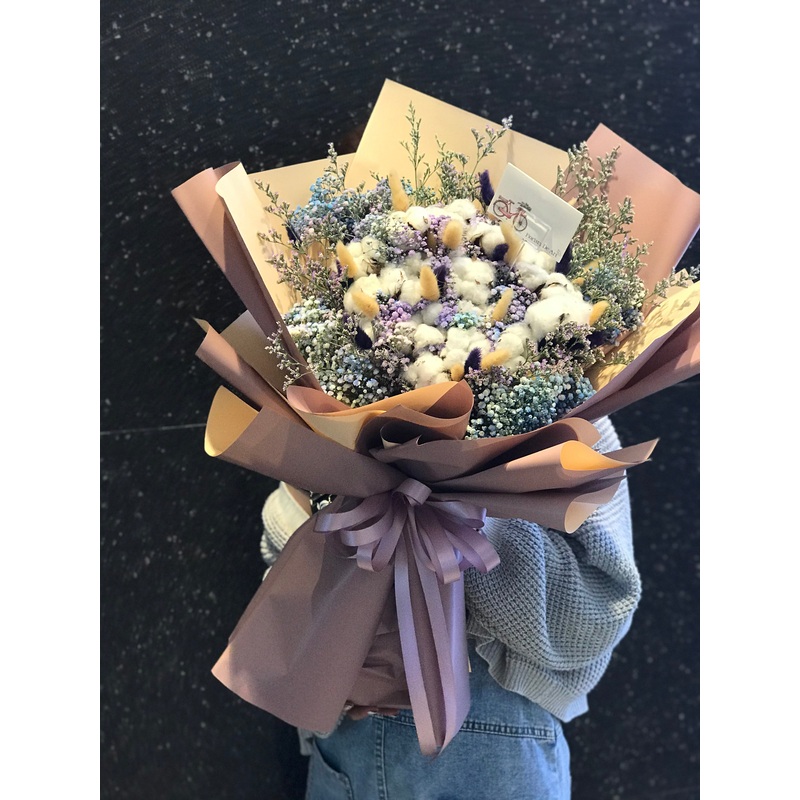 Trendy Dried Cotton Flower | Flower Bouquet