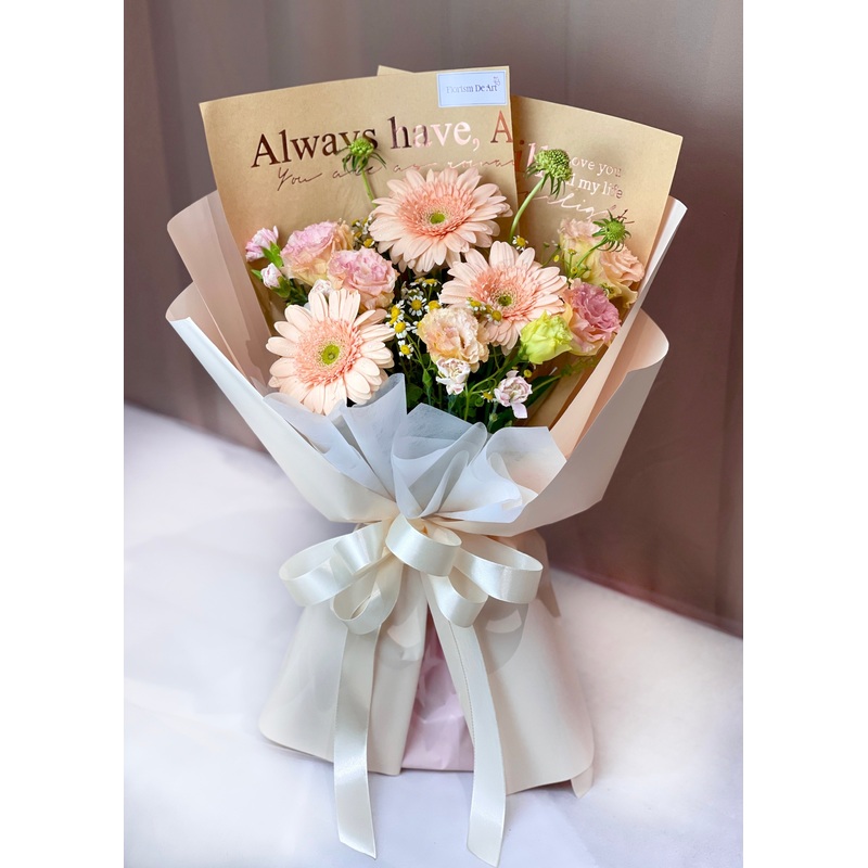 Champagne Delight Gerberas | Hand Bouquet