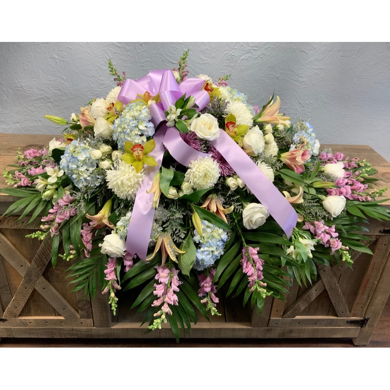 Casket Cover in Pastels-Gold & Platinum