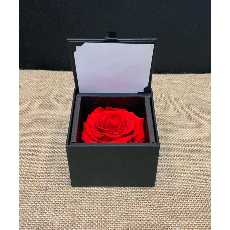 Single Rose in Black Keepsake Box