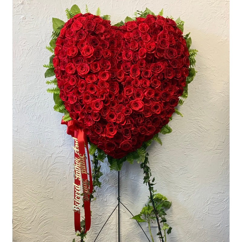 Sympathy Heart Red-Gold & Platinum