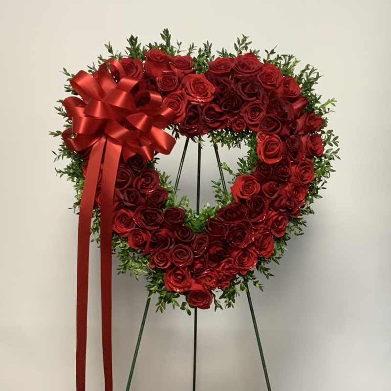 Sympathy Open Heart In Red-Gold & Platinum