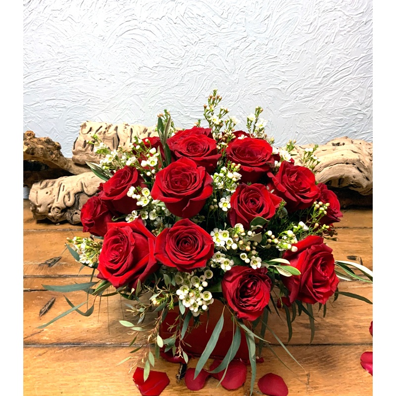 2 Dozen Roses in Glass Cube