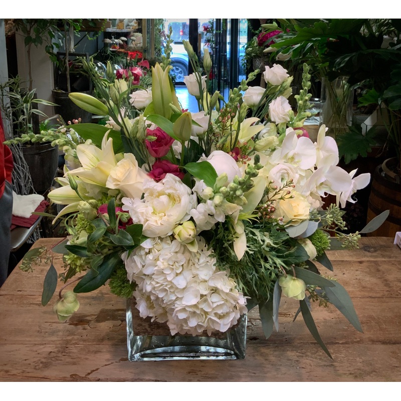 White Christmas – luxe mix in 6 glass cube