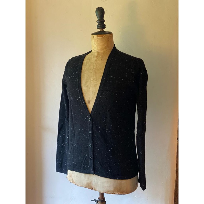 Black Cashmere Cardigan-Black Cashmere-Small & Medium & Large