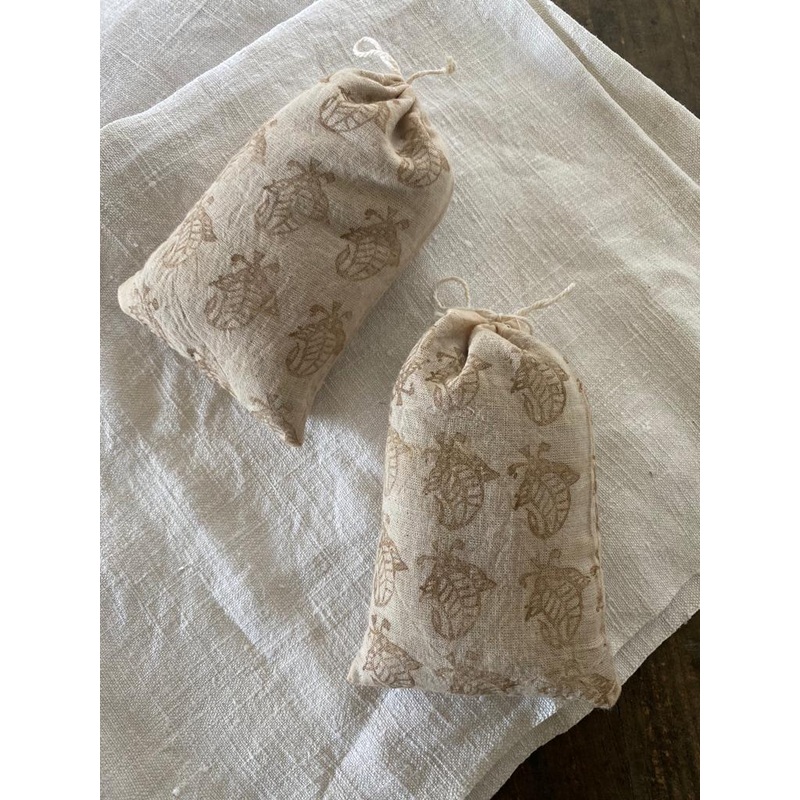 Block Printed Lavender Bag in Stone Pink