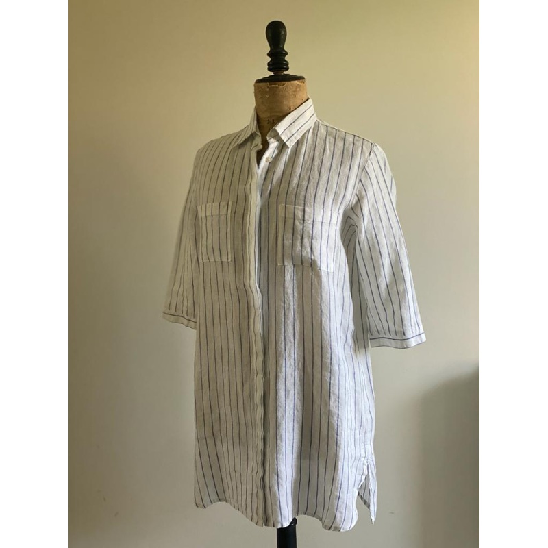 Blue Striped Linen Tunic