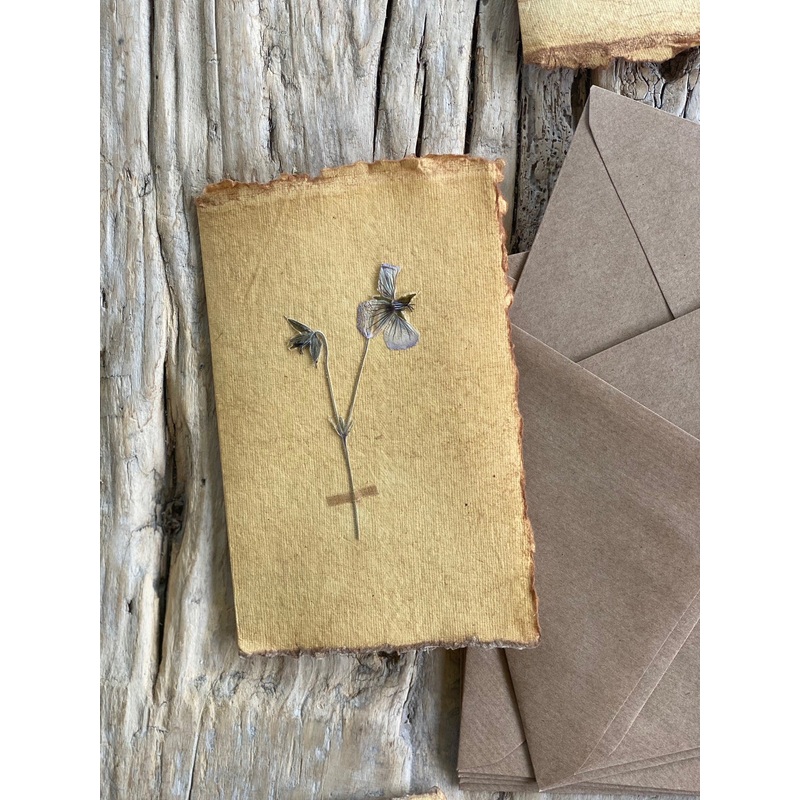 Flower-delicate mauve petals-approx 11cms wide x 16cms long-handmade rag paper