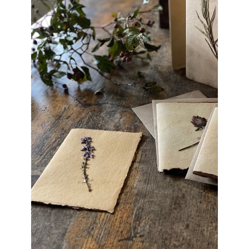 Heather Sprig-Heather Sprig-approx 11cms wide x 16cms long-handmade rag paper