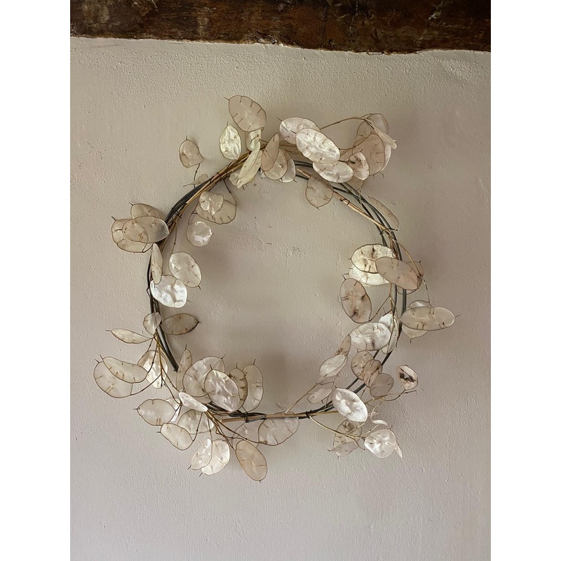 Honesty Wreath-shades of white-approx 33cms at widest point