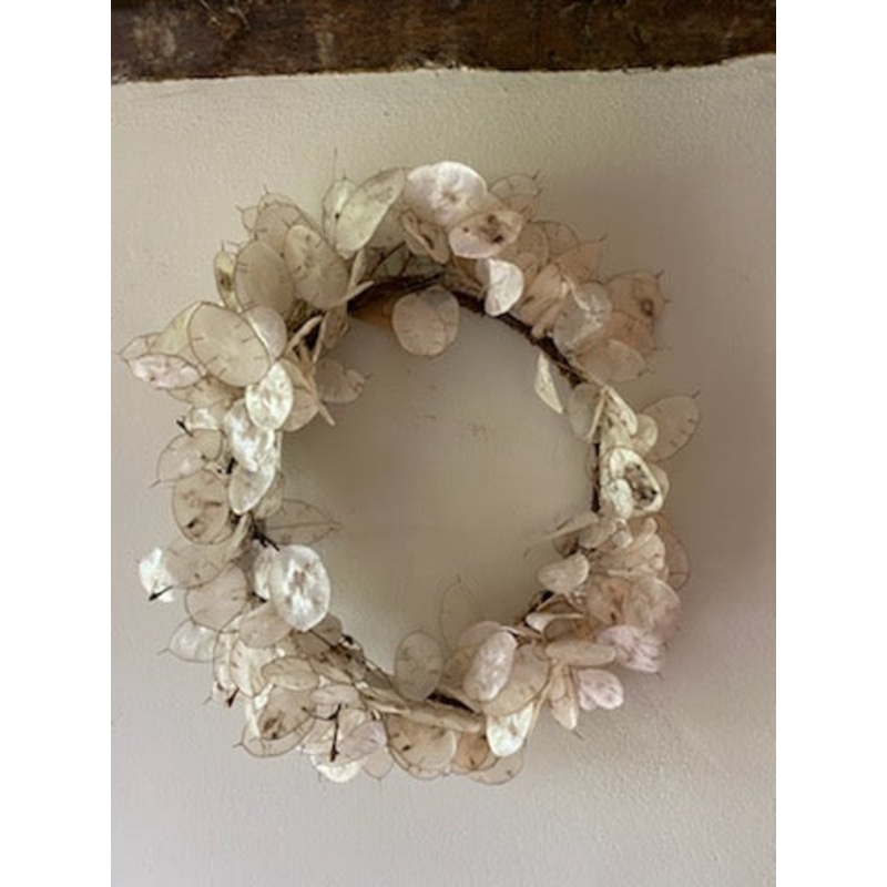 Honesty Wreath-shades of white-approx 37cms diameter