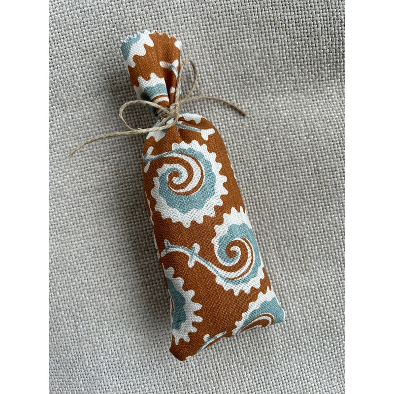 Lavender Bag-approx 18cms long x 5cms wide-1 x burnt orange and duck egg blue