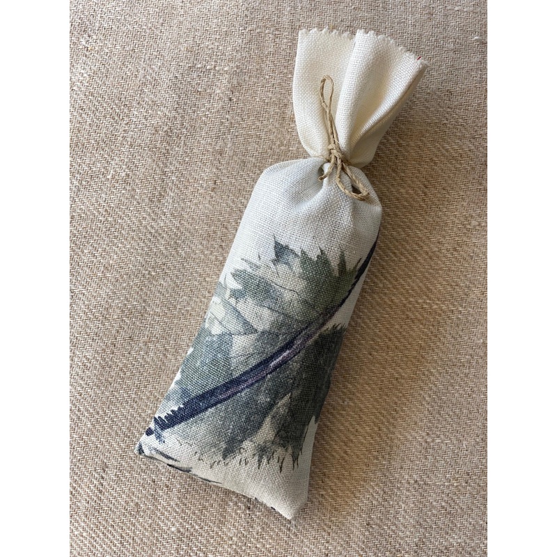 Lavender Bag-approx 20cms long x 6cms wide-1 x printed cotton in shades of blue