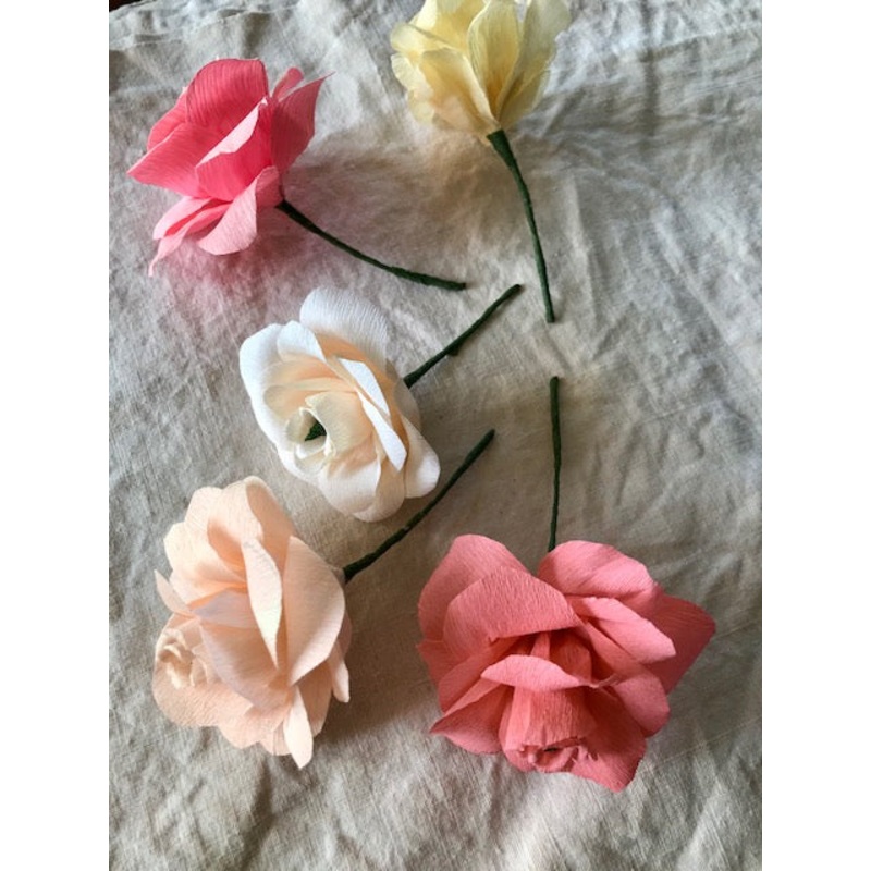 Pale Peach Crepe Paper Flower