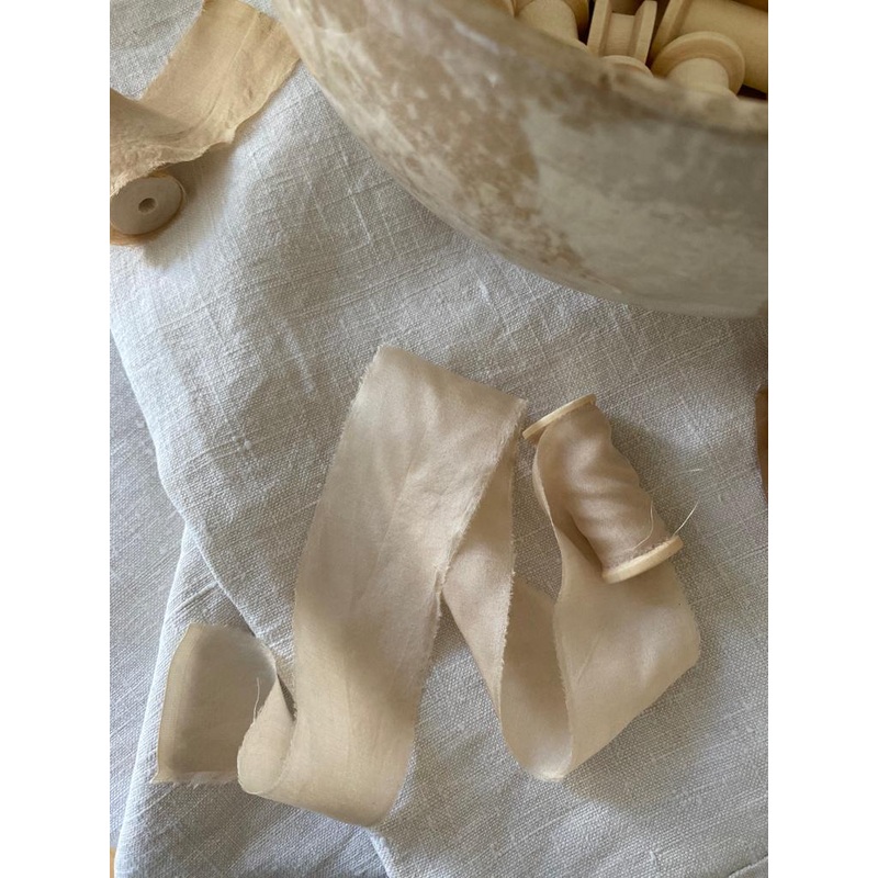 Palest Pink Silk Ribbon-1 metre long approx x 4.5cms wide-Palest pink