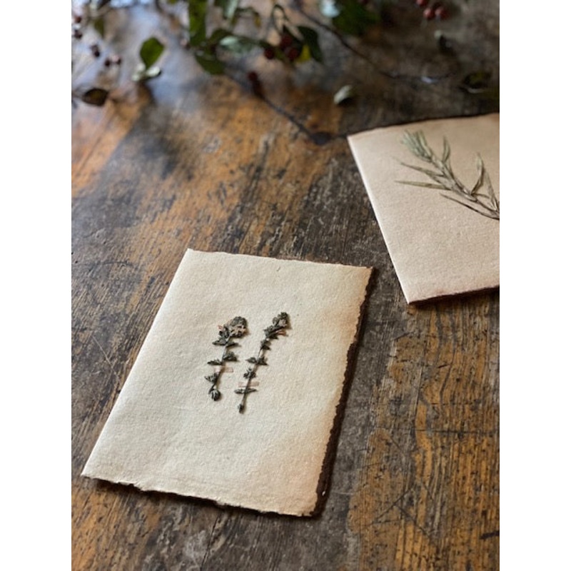 Thyme Flowers-Thyme Flowers-approx 11cms wide x 16cms long-handmade rag paper