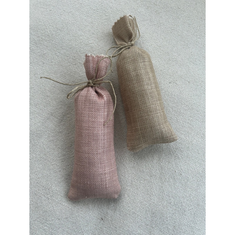 A Pair of Lavender Bags-approx 18cms long x 5cms wide-1 x straw and 1 x pink
